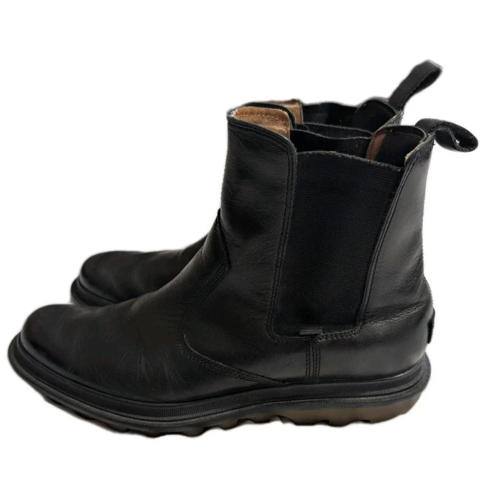 Sorel Ace Chelsea Boots Mens 10 Black Leather Waterproof Lug Sole‎ Winter